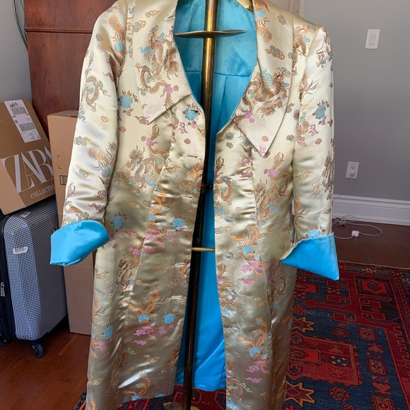 Gold Silk Jacket Dress - Picture 3 of 3